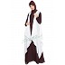 Shrug abaya- Wine-Off White Shrug abaya- Wine-Off White